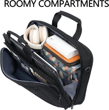 Сумка для ноутбука VANKEAN Premium Briefcase, чохол-кейс для ноутбука до 15.6 дюймів, чорний