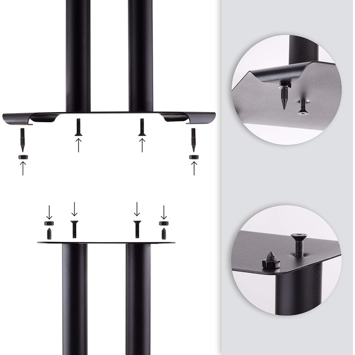Підставки для колонок Duronic SPS1022-60, 60 см, металеві, 2 шт, до 5 кг, універсальні стійки для HiFi та домашнього кінотеатру