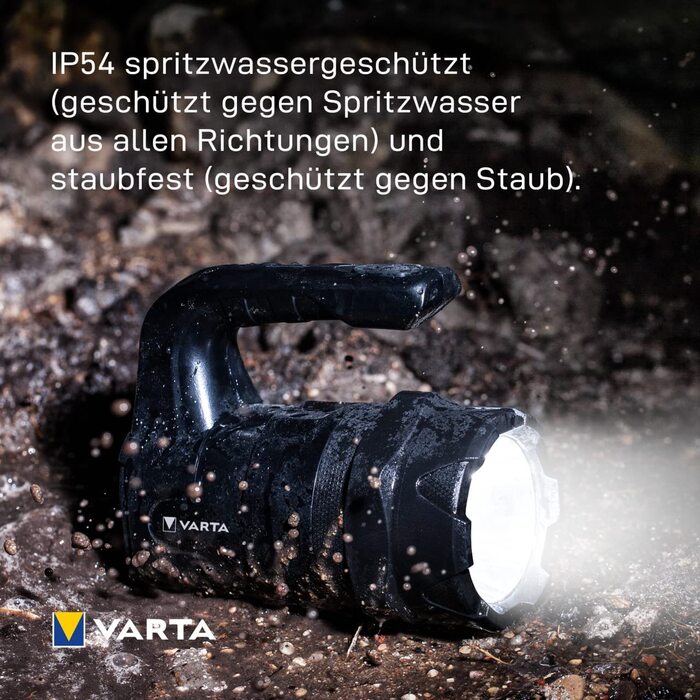 Ліхтар-ліхтар VARTA LED Indestructible BL20 Pro, 6 Вт, 6x AA, робочий, ударостійкий, захист від пилу та вологи, два режими