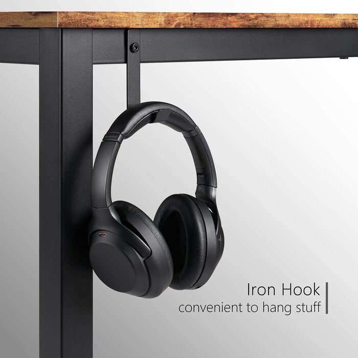 Комп'ютерний стіл з 2 шухлядами, дерев'яний письмовий стіл для офісу та вітальні, 140x75x60 см, дуб вінтаж