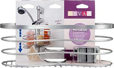 Полиця для ванної Metaltex Viva, металева, срібляста, стійка до корозії