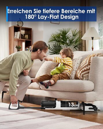 Tineco FLOOR ONE S6 Combo: акумуляторний пилосос 2-в-1 для сухого та вологого прибирання, самоочищення, 60 хв роботи