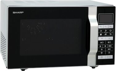 Мікрохвильова піч Sharp R-860S 3-в-1 з грилем і конвекцією, 25 л, 900 Вт, нержавіюча сталь, програмне управління, розморожування за вагою та часом