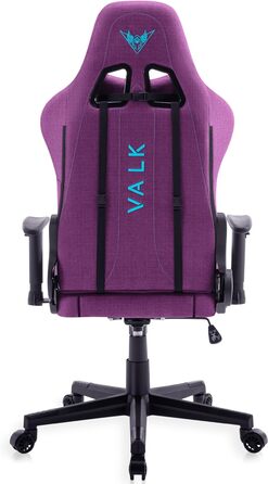 Ігровий крісло VALK Nyx з м'якою дихаючою тканиною, регульовані підлокітники, кут нахилу 160°, ергономічний офісний крісло (фіолетовий)