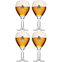 Набір келихів Leffe 33cl з підставками, 4 шт., великі келихи для пива