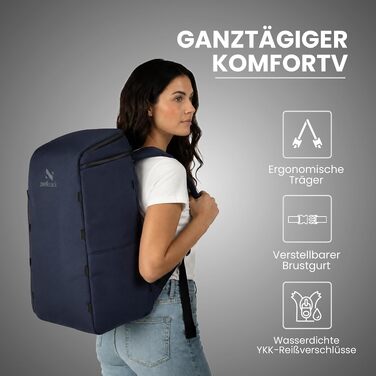 Рюкзак для ручної поклажі Zeeksack The Underseat 15L (Petrol/Блакитний) — компактна сумка в літак, що відповідає нормам авіаперевезень