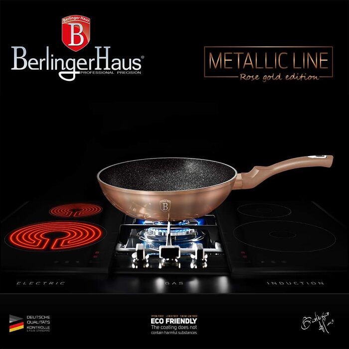 Сковорода вок Berlinger Haus Rosegold Collection, мідна, 28 см