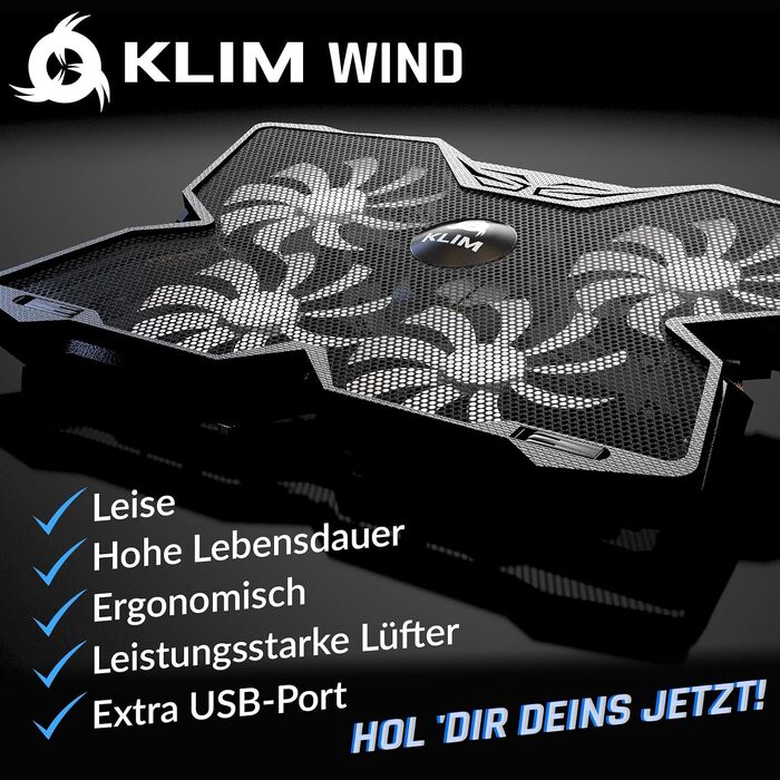 Охолоджувач для ноутбука Wind з 4 вентиляторами, USB-живлення, для PC та Mac, білий