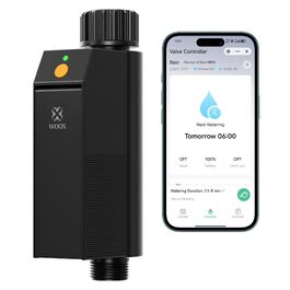 WOOX Розумний контролер поливу WLAN, 2.4GHz, IP65, з керуванням через додаток та голосовий помічник, з датчиком дощу