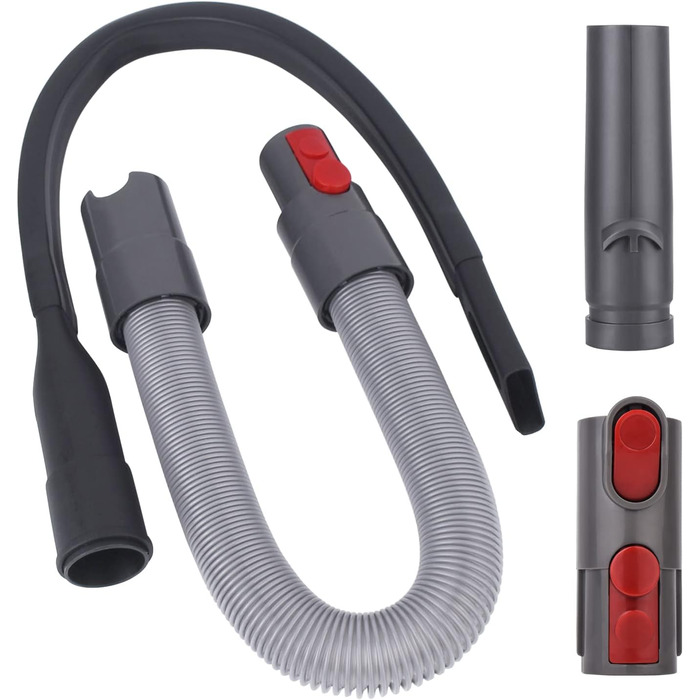 Комплект аксесуарів для пилососа Dyson V7/V8/V10/V11/V15: гнучкий телескопічний шланг-подовжувач, довга плоска насадка для щілин, адаптер для прибирання кутів і важкодоступних місць