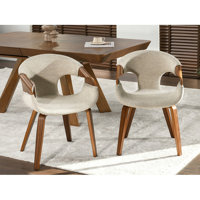 Стілець Mebel-Partner Kora, бежевий букле, горіх