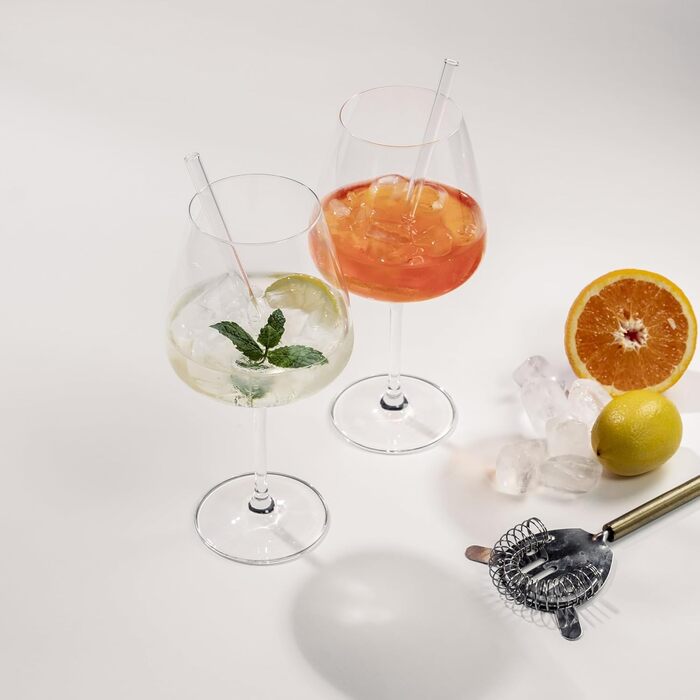 Набір коктейльних келихів SCHOTT ZWIESEL After Work Drinks: 4 склянки з Tritan-кришталю, 4 скляні трубочки та щітка для чищення, стійкі до миття в посудомийній машині, Made in Germany