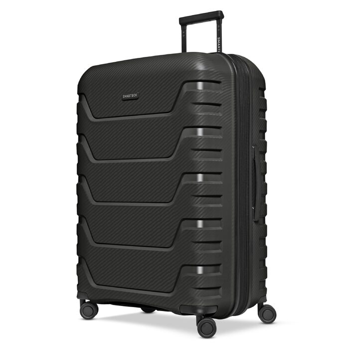 Валіза Smartbox XL 76 см, розширювана (111–120 л), легкий дорожній чемодан з поліпропілену, 4 подвійні колеса, TSA замок, чорний (Edition 01)