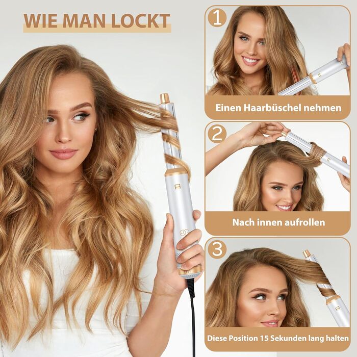 Airstyler 5-в-1: Професійний набір для укладки волосся з гарячою щіткою, феном з іонізацією, автоматичним завивачем для локонів та об'єму