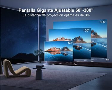 4K проєктор LED Beaer WiiUS 1100 ANSI з автофокусом, корекцією трапеції 6D, підтримкою Netflix, Dolby Audio, Wi-Fi 6, Bluetooth, Full HD 1080P для Android/iPhone (чорний)