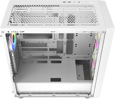 Корпус Cooler Master MasterBox 600 E-ATX білий, з прозорою скляною стінкою, підтримка радіатора 420 мм, ARGB-PWM вентилятори, USB 3.2 Gen2x2 Type-C