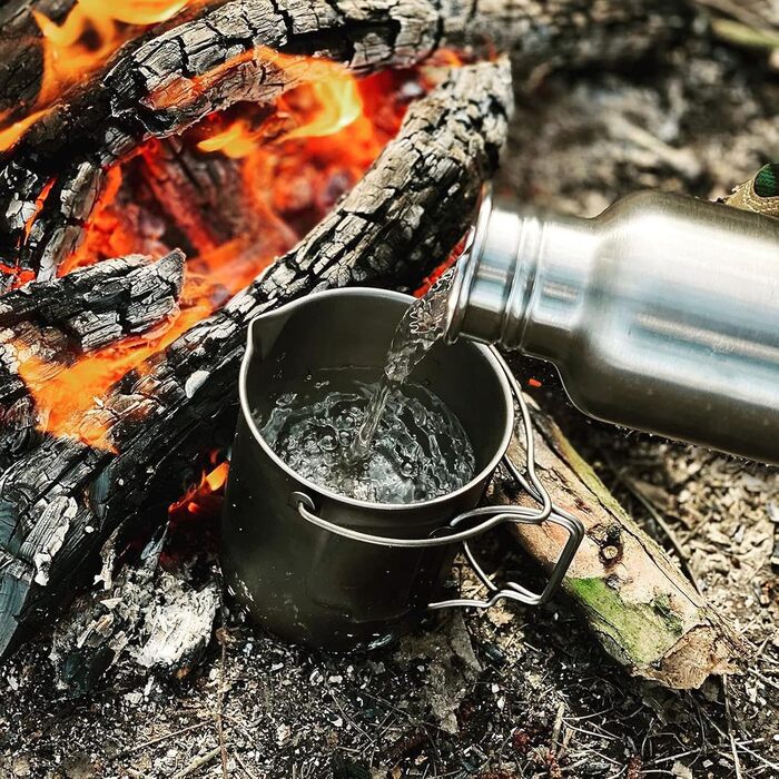 Титановий туристичний чайник-френч-прес Bestargot для кемпінгу та outdoor, 750 мл