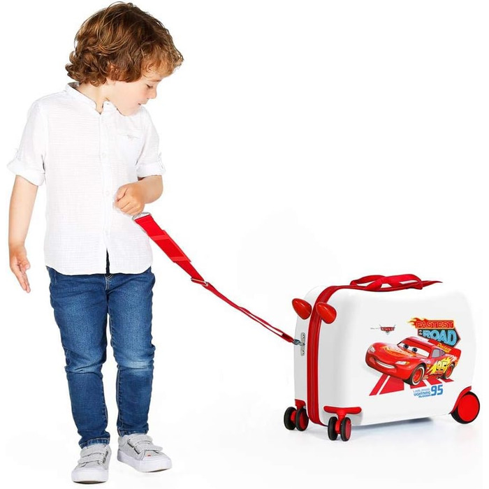 Дитяча валіза Disney Cars, жорсткий корпус ABS, 50x38x20 см, 34 л, 4 колеса, кодовий замок, мультиколірна, ручна поклажа