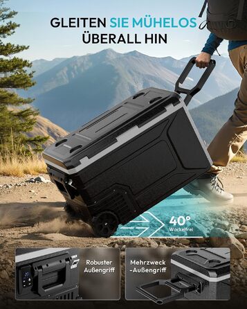 Автомобільний компресорний холодильник EUHOMY 64л з Wi-Fi, -20℃~20℃, 12/24V/220V: для кемпінгу, подорожей, риболовлі