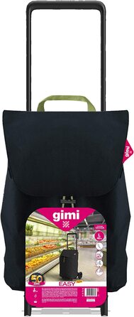 Gimi Easy чорний покупецький візок, 40 л, сталь, поліестер