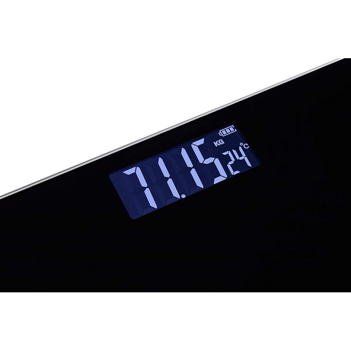 Grundig цифрова вага для людей 180 кг, точність 50 г, чорна, великий дисплей, індикатор температури, 2 одиниці вимірювання