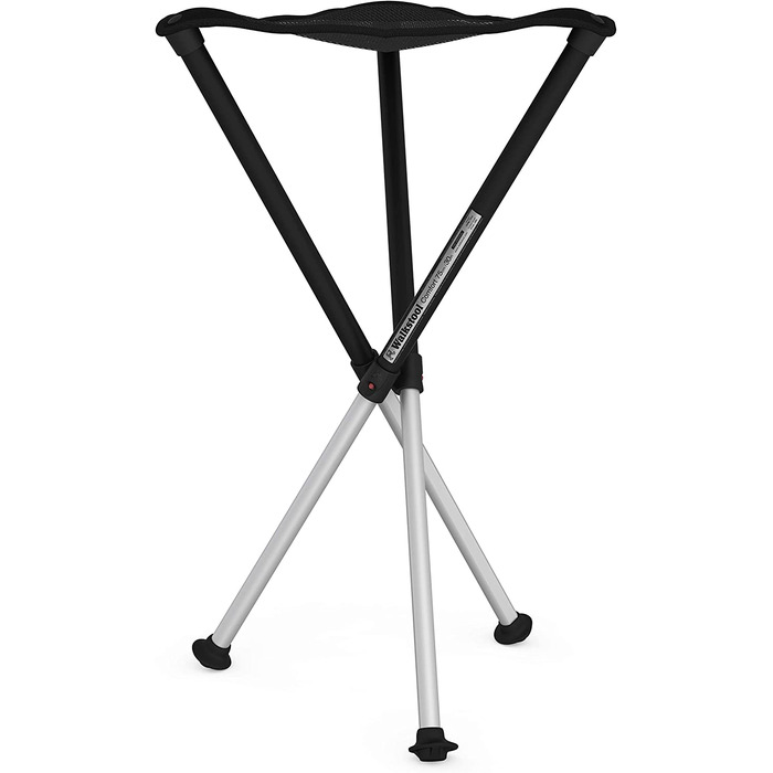 Складаний триногий стілець Walkstool Comfort з алюмінію, висота 75 см, чорно-сірий (до 250 кг), Швеція