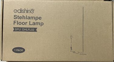 EDISHINE набір з 2-х підлогових ламп для вітальні, димована LED-лампа 3000K з пам’яттю, регульована висота 146 см, сучасна біла торшер для спальні та офісу