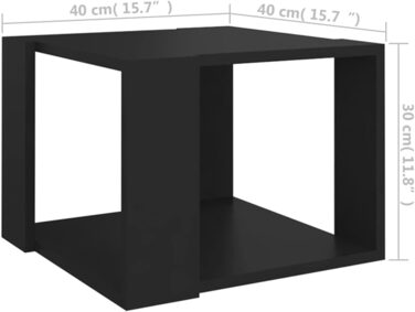 Журнальний стіл vidaXL чорний 40x40x30 см, деревостружковий, для вітальні, кавовий, чайний, приставний, сучасний дизайн