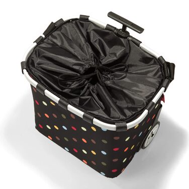 Reisenthel Carrycruiser Dots – Сумка-візок для покупок із міцною алюмінієвою рамою, плечовим ременем, знімною сітчастою внутрішньою кишенею, водовідштовхувальна