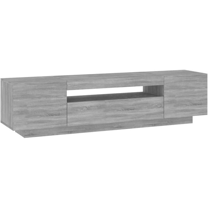 TV тумба vidaXL з LED-підсвіткою, сіра, Sonoma, 160x35x40 см, меблі для вітальні, телевізійний стіл, HiFi-шкаф