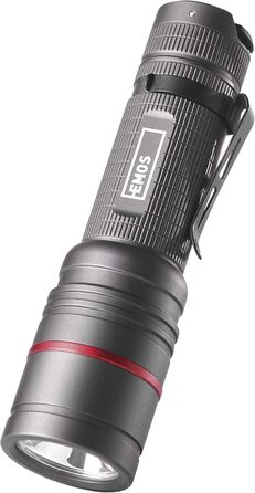 Ліхтарик EMOS Ultibright 70 CREE LED металевий, з фокусуванням, 2 режими світла, ударостійкий, водонепроникний IP65, 340 лм, до 200 м, із кліпсою та ручкою, для дому й вулиці, сірий