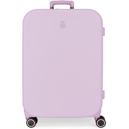 Кабінний чемодан Enso Annie Lila 40x55x20 см, жорсткий ABS, TSA-замок, 37 л, 2,74 кг, 4 подвійні колеса, ручна поклажа, розширюваний, бузковий