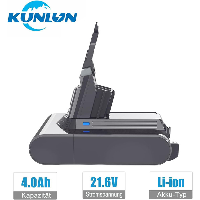 Акумулятор KUNLUN V7 для пилососів Dyson V7 (SV11, Absolute, Animal, Motorhead, Trigger, Car+Boat, Fluffy, HEPA, Mattress) – змінний акумулятор для пилососа