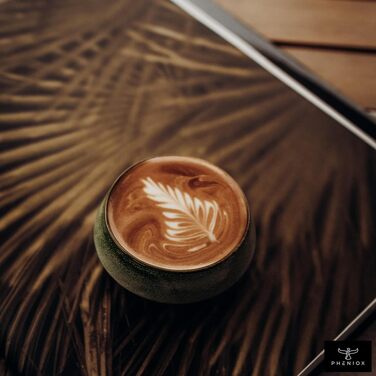 Набір керамічних чашок для капучино та лате Pheniox Barista, 2 шт по 180 мл, порцеляна для Latte Art, без ручок, стійкі до миття в посудомийній машині (Зелений)