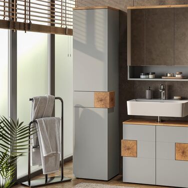 Шафа під умивальник Vicco Eden, 70 x 64.5 см, з 2 шухлядами для ванної кімнати, сіра