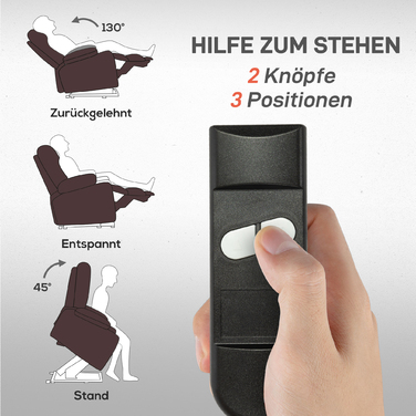 HOMCOM Крісло з допоміжним обладнанням, нахилене, відкидне крісло, відкидне крісло з підсклянником і сумкою для зберігання, пульт дистанційного керування