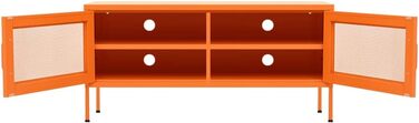 vidaXL ТБ тумба з 2 ґратчастими дверцятами, сталева, антрацит, 105x35x50 см – низький комод, телевізійна тумба, меблі для вітальні
