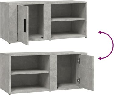 Тумба під телевізор vidaXL, бетонно-сіра, 80x31,5x36 см, ДСП, сучасний ТВ столик, меблі для вітальні