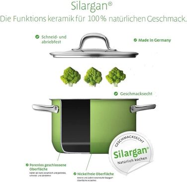 Набір каструль Silit Elegance Line Induktion, 4 шт., Silargan, чорний, без нікелю