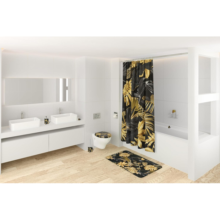 Килимок для ванної Sanilo Golden Leaves 70x110 см — м'який, нековзкий, швидковисихаючий, машинне прання