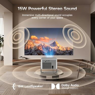 Проєктор Magcubic HY350GT 4K Smart Beamer, Full HD 1080P, 650 ANSI люмен, Автофокус, Автоматична корекція трапеції, Динаміки Dolby Audio 15W, WiFi 5, Bluetooth 5.1, Поворот на 180°, Колір: Сірий