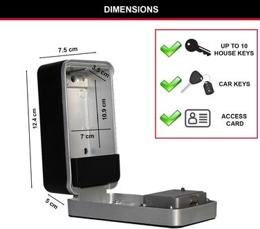 Сейф-ключниця Master Lock з кодовим замком для настінного монтажу, вологозахищена для зовнішнього використання, середній розмір (набір 2 шт.)
