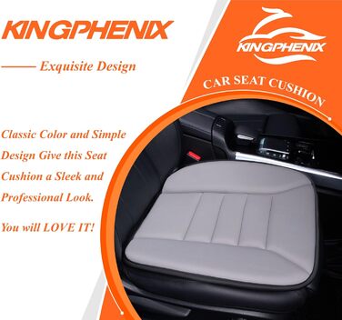 Kingphenix подушка для сидіння з пам'яттю форми 3 см для авто і офісу, світло-сіра
