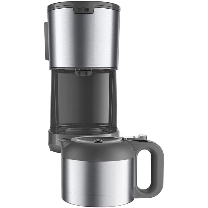 Кавоварка Braun PurShine KF1505GY з термос-кавником, фільтраційна, система OptiBrew, антикрапельна, авто-відключення, 1,2 л, 1000 Вт, сіра