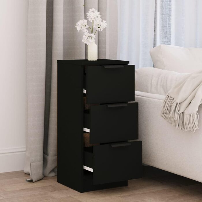 Вітрина vidaXL чорна 30x30x70 см з ДСП
