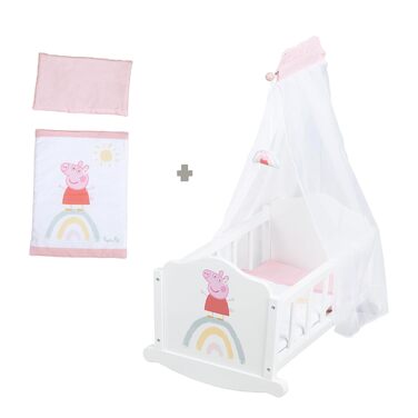 Дитяче ліжко Roba Peppa Pig 70x140 см з постільною білизною