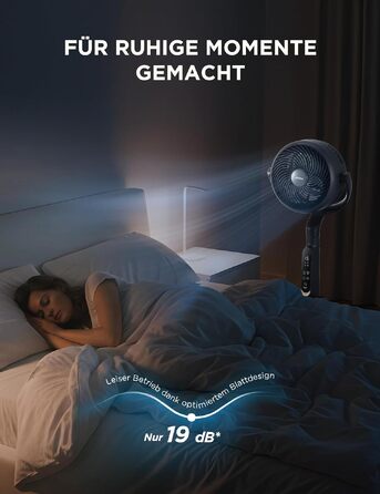 Вентилятор підлоговий Midea FS40-23MR з пультом, 3 швидкості, телескопічна висота, поворот 90°, чорний