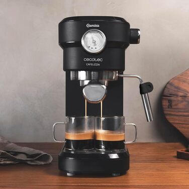 Кавомашина Cecotec Cafelizzia 790 Steel Pro: Еспресо та капучино, 1350W, 20 бар, манометр, термоблок, 1.2л, нержавіюча сталь