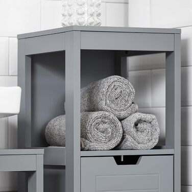 Тумба для ванної SoBuy FRG127-SG, темно-сіра, з ніжками, 30x90x30 см