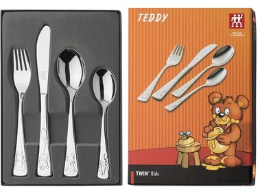 Дитячий столовий набір Zwilling Teddy з гравіюванням імені, 4 предмети